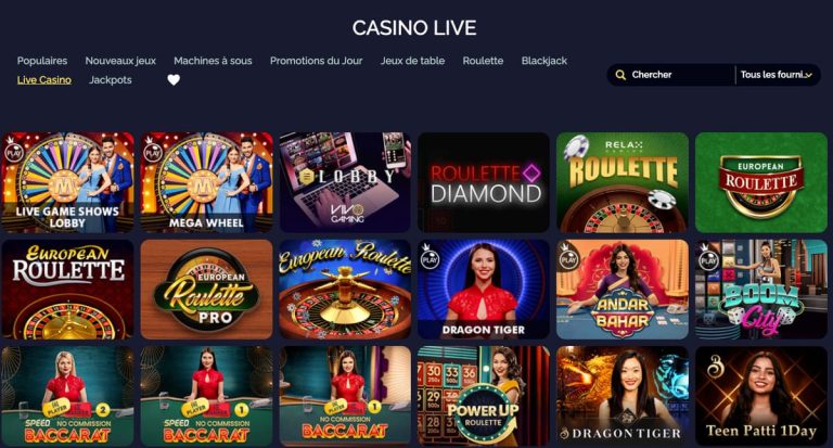 Jeux live VIP Monte casino
